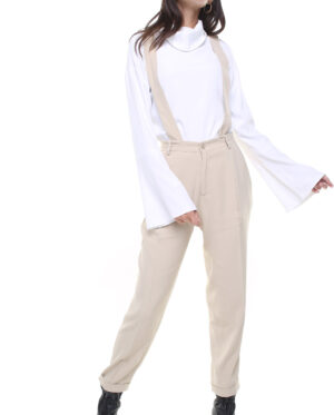 Jane trousers light beige w/ removable suspenders