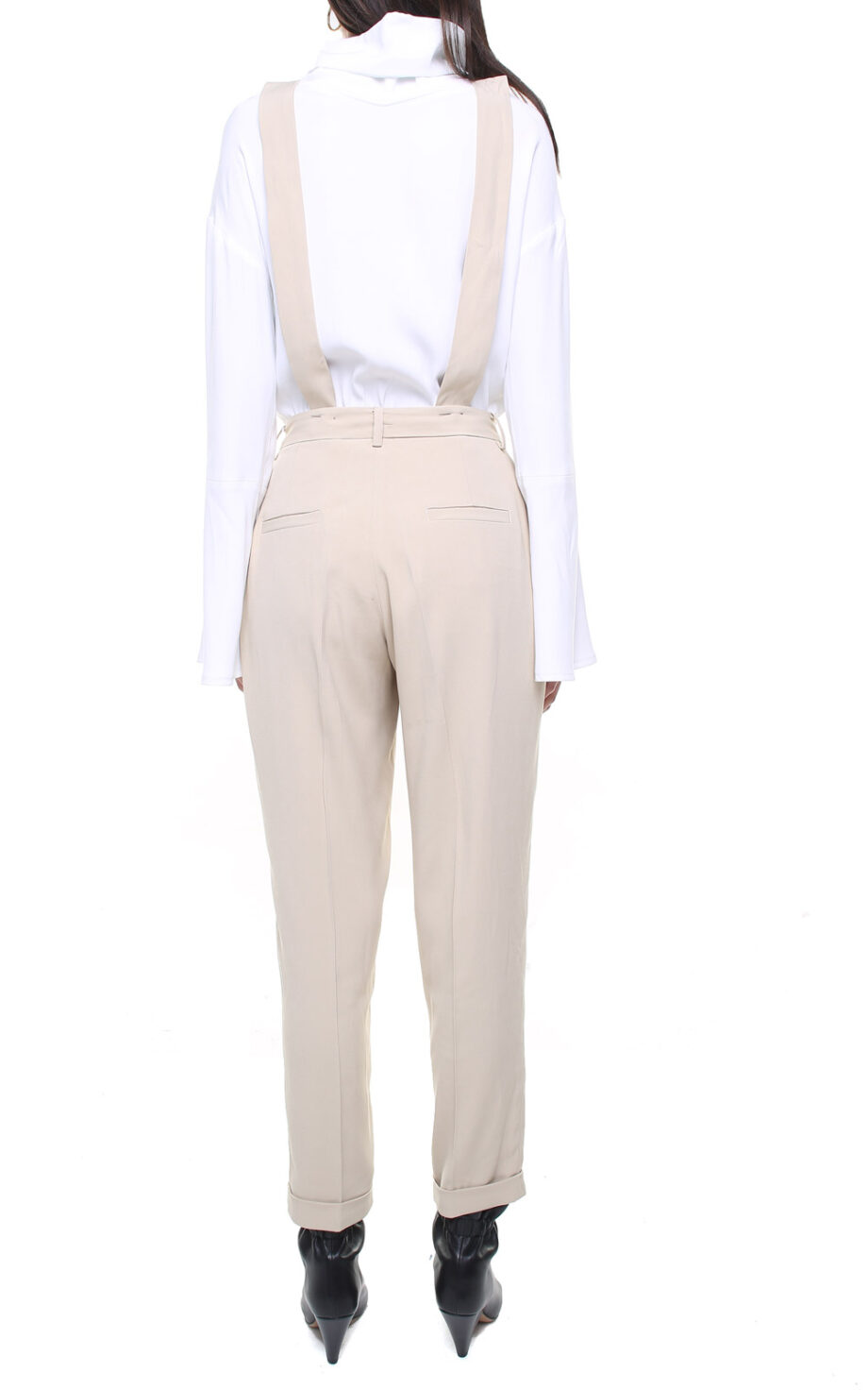 Jane trousers light beige w/ removable suspenders