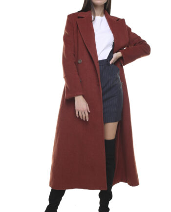 Valentina wool and cashmere coat rust