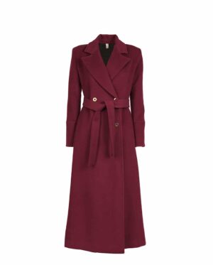 Valentina wool and cashmere coat dark Red