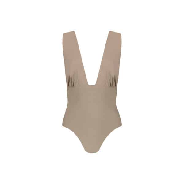 Fantasea reversible swimsuit white /taupe/champagne