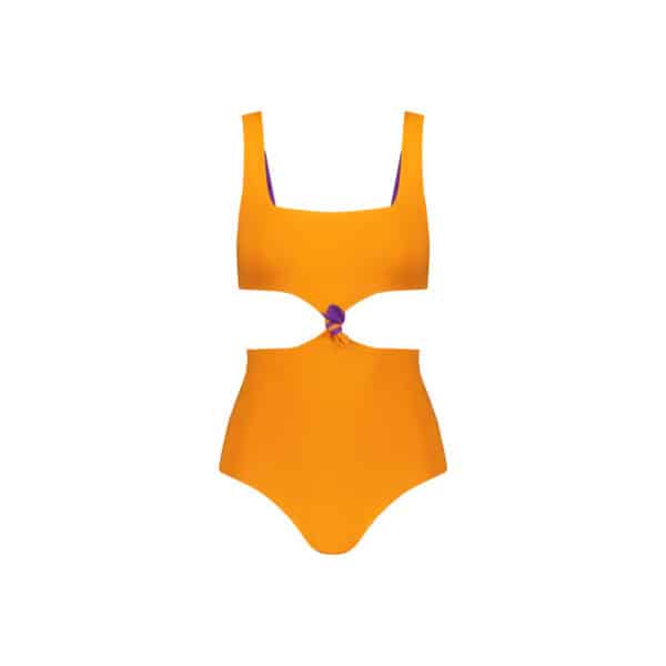 knotty reversible swimsuit orange/purple