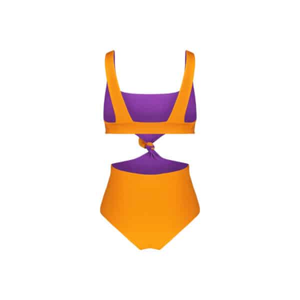 knotty reversible swimsuit orange/purple
