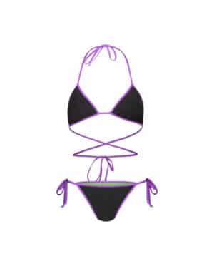 Cris reversibile Bikini black/lime/purple