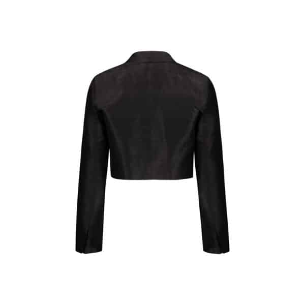 Britney crop jacket black shantung silk