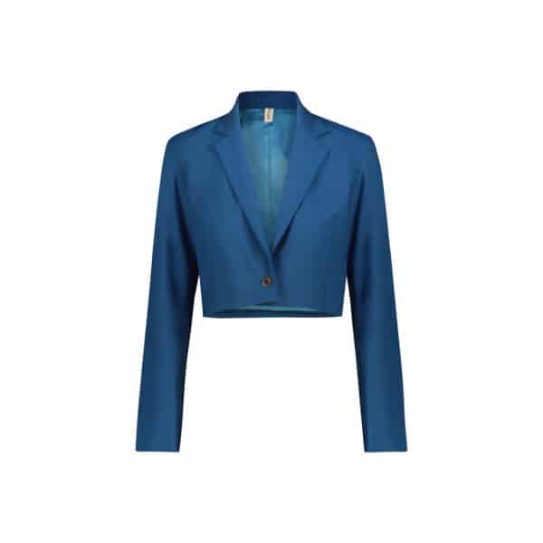 Britney crop jacket teal blue